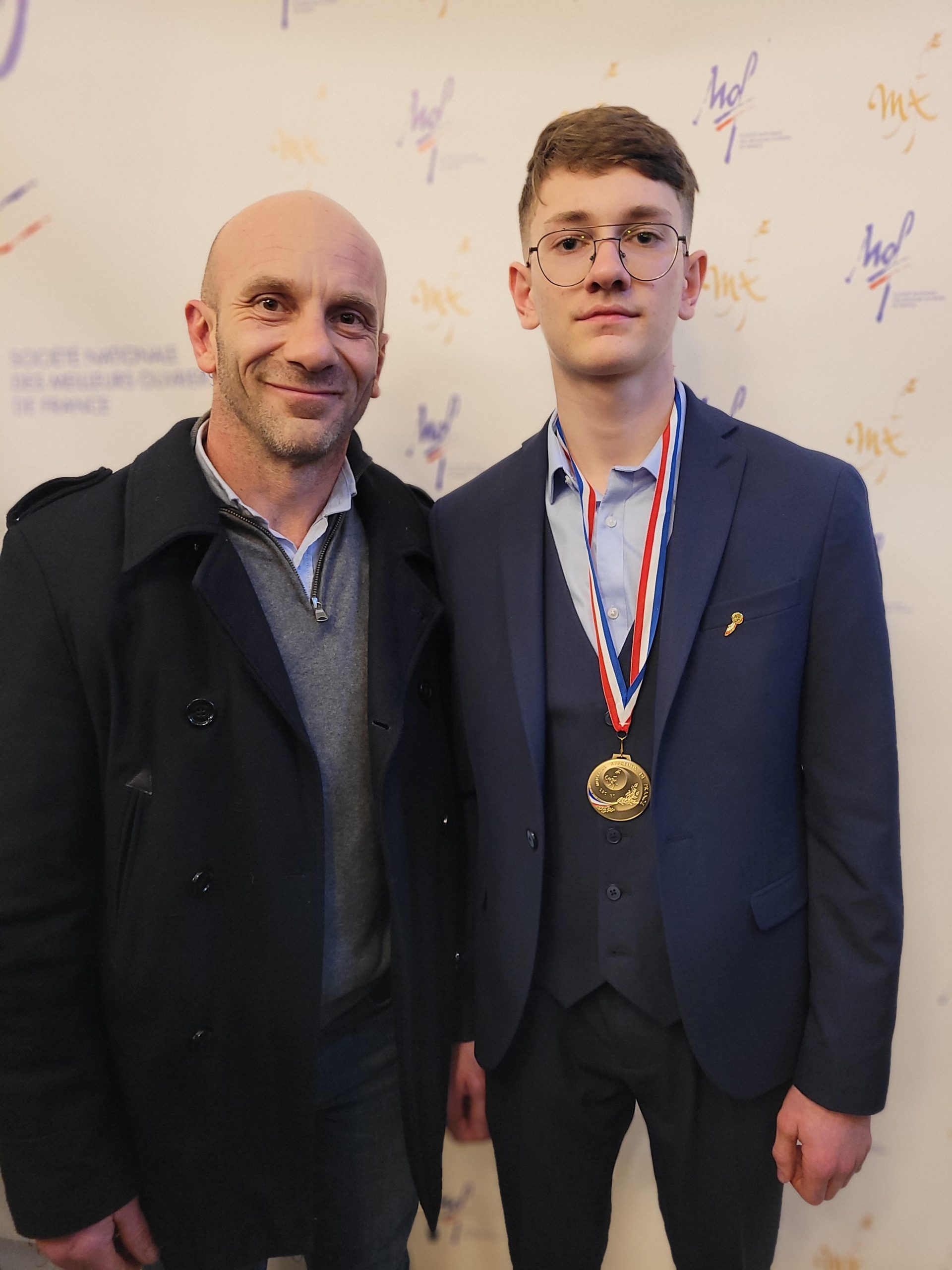 Hugo SARRADIN et Romain PASCAL lors de la cérémonie de remise des prix du meilleur apprenti de France