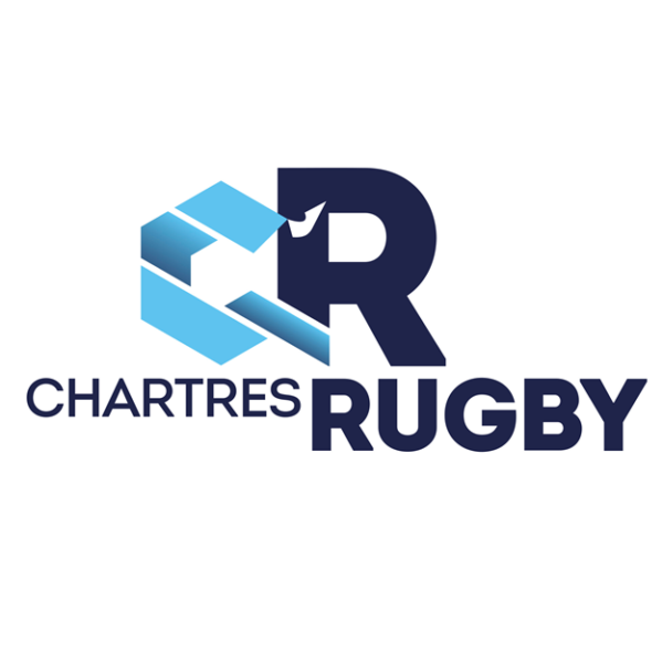 Logo du club de rugby C'Chartres bleu sur fond blanc