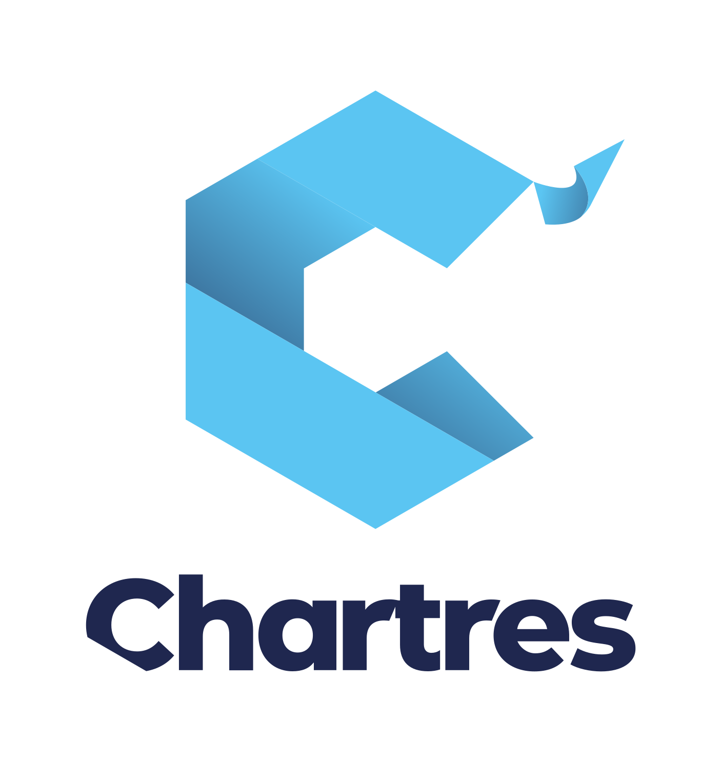 Logo C'chartres bleu clair sur fond transparent