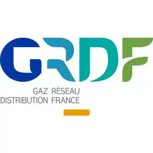 Logo GRDF multicouleur sur fond blanc